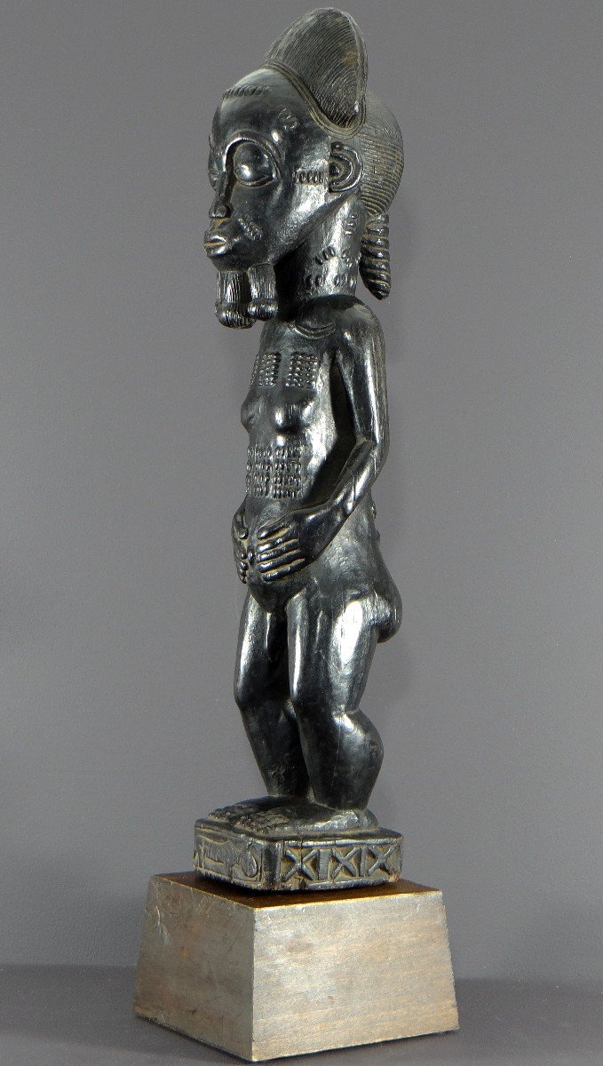 Côte d'Ivoire, Peuple Baoulé, Vers 1950, Grande Statue "waka Sona", Idéal Masculin De Beauté.  -photo-3
