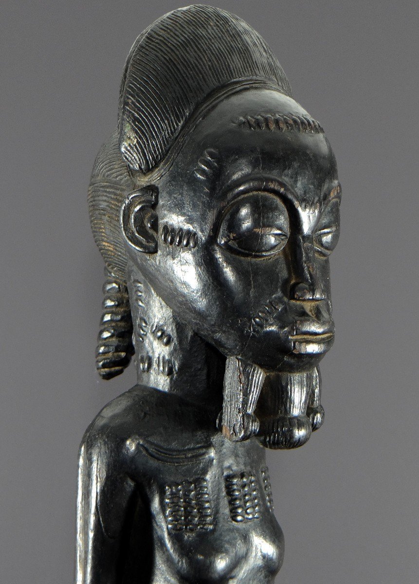 Côte d'Ivoire, Peuple Baoulé, Vers 1950, Grande Statue "waka Sona", Idéal Masculin De Beauté.  -photo-6