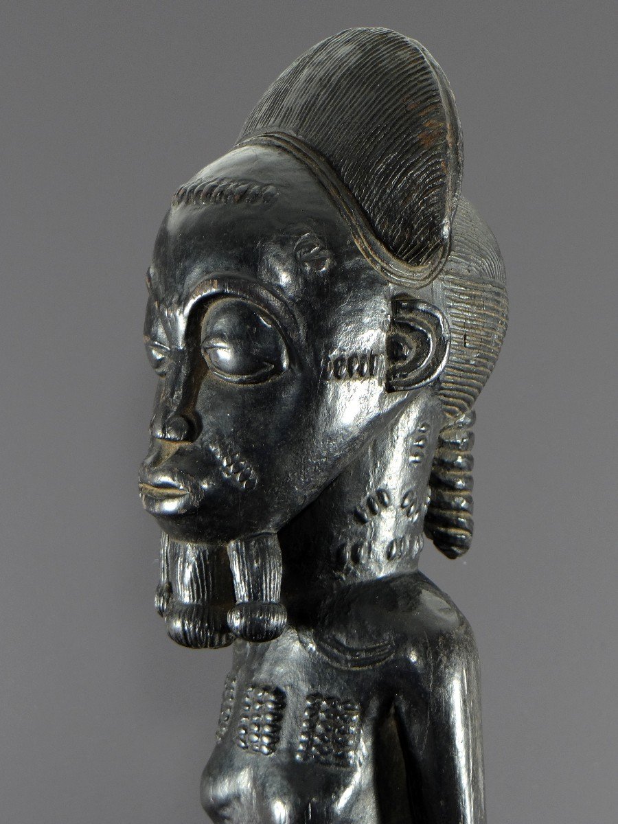 Côte d'Ivoire, Peuple Baoulé, Vers 1950, Grande Statue "waka Sona", Idéal Masculin De Beauté.  -photo-7