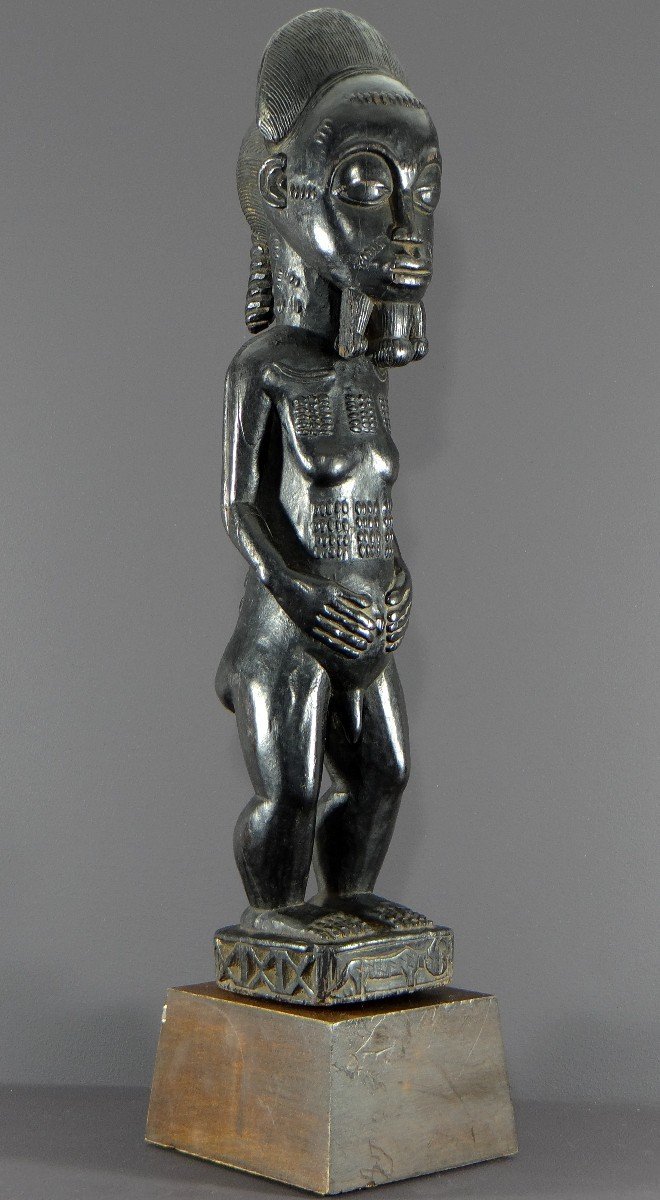 Côte d'Ivoire, Peuple Baoulé, Vers 1950, Grande Statue "waka Sona", Idéal Masculin De Beauté.  