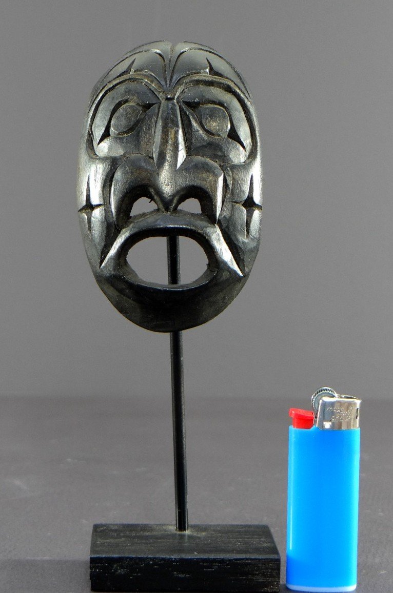 Art Autochtone Canadien, Sculpture Anthropomorphe En Bois Réalisée Par John Joseph (né En 1957)-photo-8