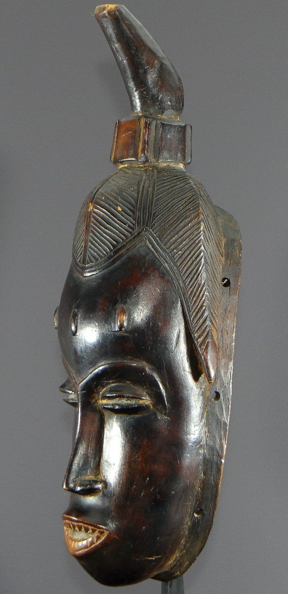 Côte d'Ivoire, Peuple Gouro, Années 1940/1950, Masque Féminin De Danse Gu En Bois Dur. -photo-1