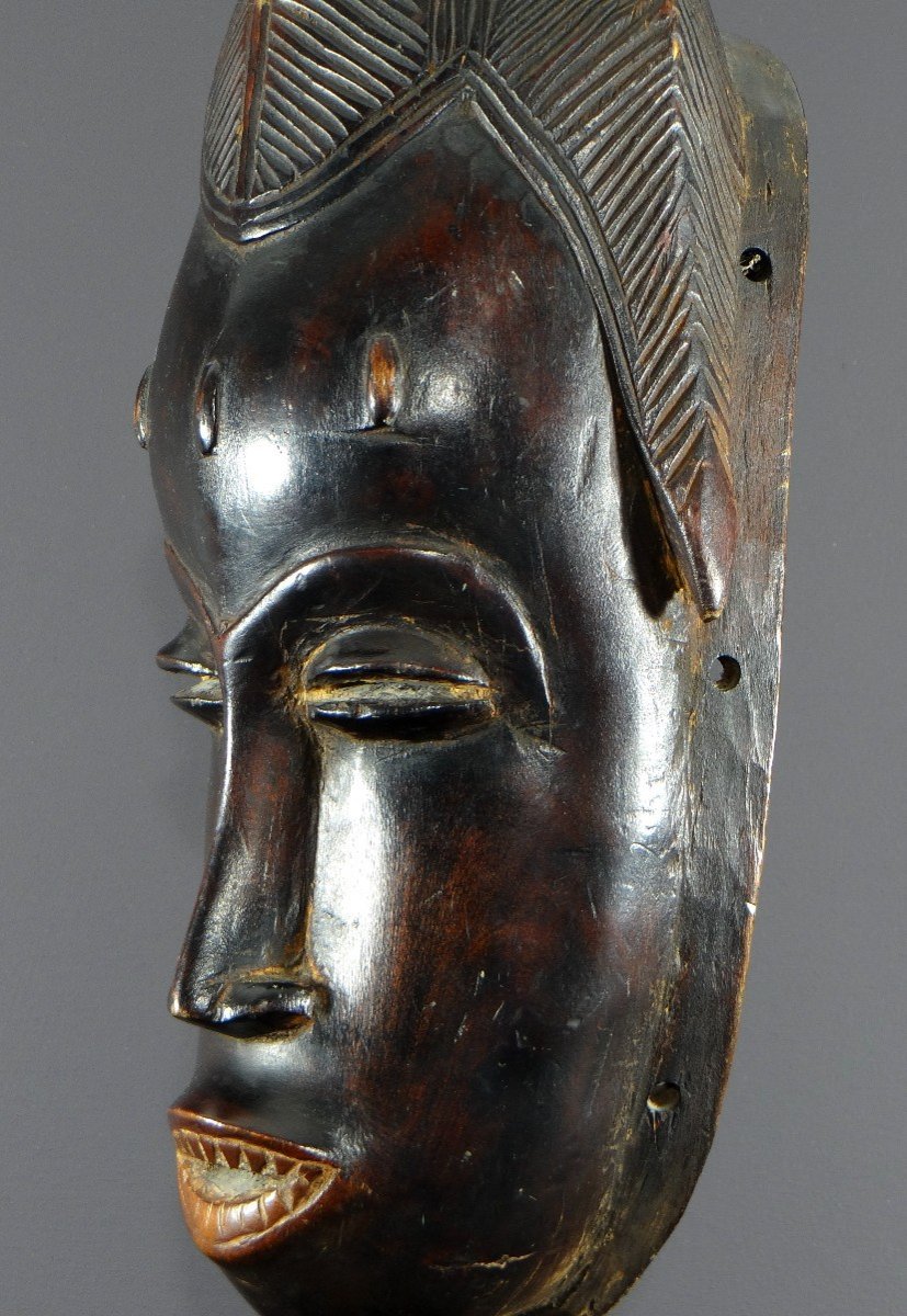 Ivory Coast, Gouro People, 1940s/1950s, Female Gu Dance Mask In Hardwood.-photo-7