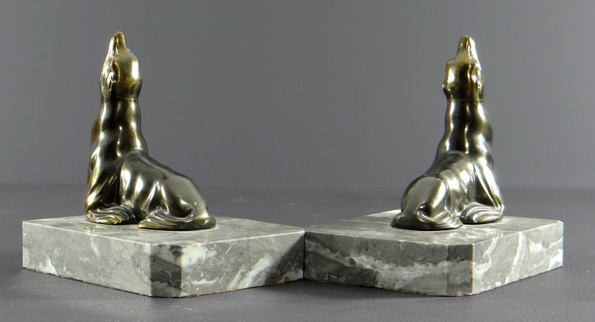 France, 1930s/1950s, Pair Of Cast Iron Art Bookends Depicting Sea Lions.-photo-2