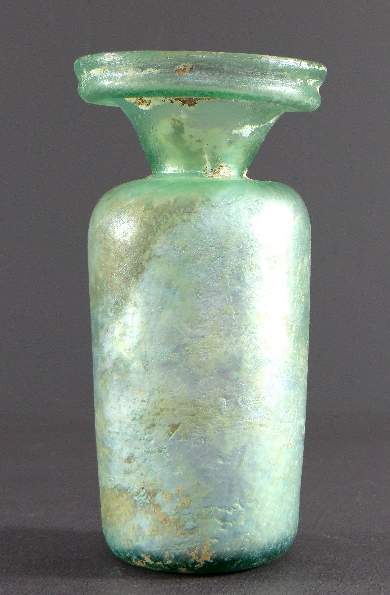 Rome, 3rd Century Ad. Jesus Christ, Glass Vase With A Cylindrical Body With A Very Flared Neck.-photo-3