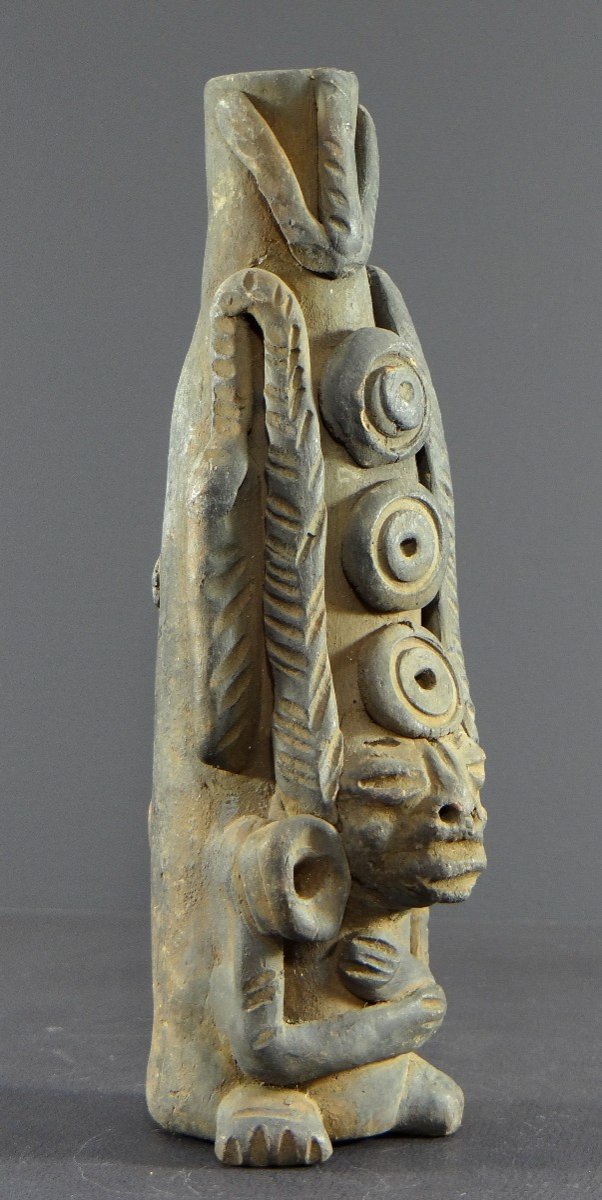 Pérou, Années 1930/1950, Statuette En Terre Cuite Dans L’esprit Des Créations Précolombiennes. -photo-4