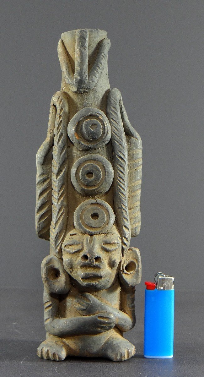 Pérou, Années 1930/1950, Statuette En Terre Cuite Dans L’esprit Des Créations Précolombiennes. -photo-8