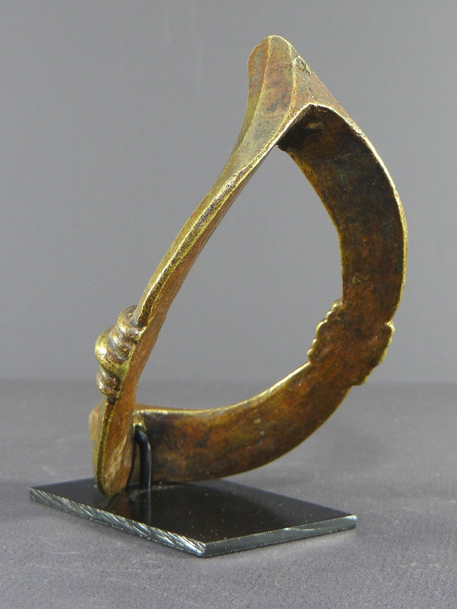 Côte D’ivoire, Peuple Senoufo, Début Du XXème Siècle, Chevillière En Bronze.-photo-2