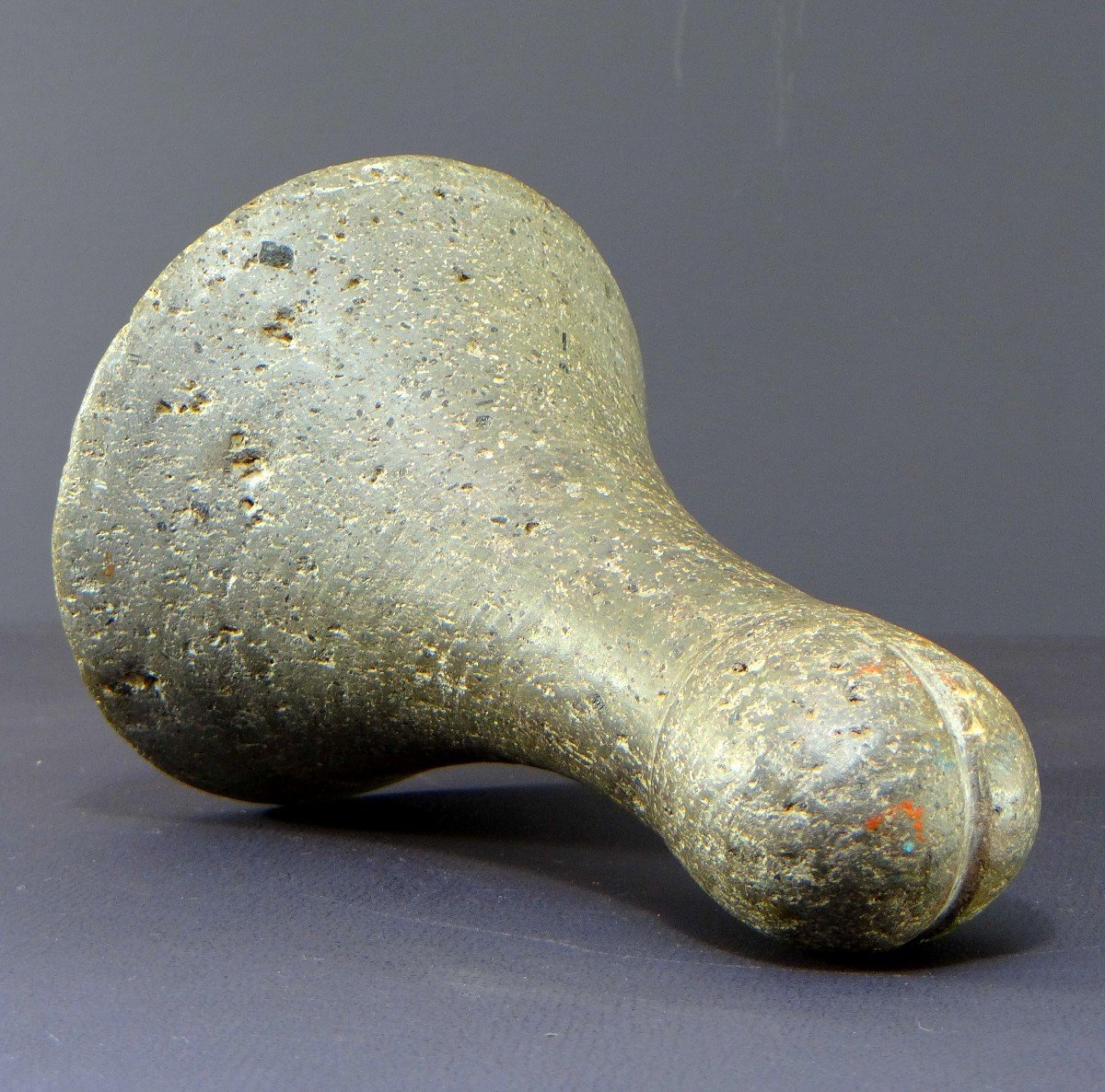 Society Archipelago, Island Of Tahiti, Early 20th Century, Gray Basalt Pestle.-photo-4