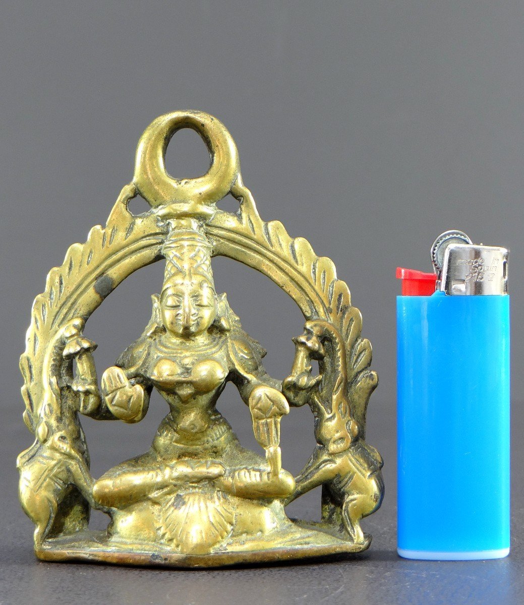 Inde, XIXème Siècle, Autel à Suspendre En Bronze Dédié à La Déesse Lakshmi Aux éléphants. -photo-6