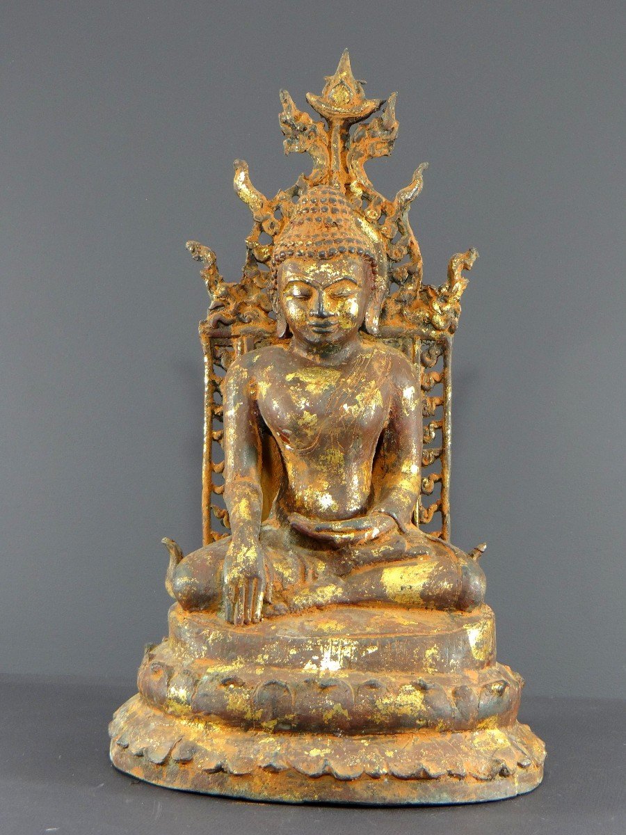 Birmanie, Fin Du XVIIIème Siècle, Début Du XIXème Siècle, Bouddha Mandalay En Bronze.-photo-2