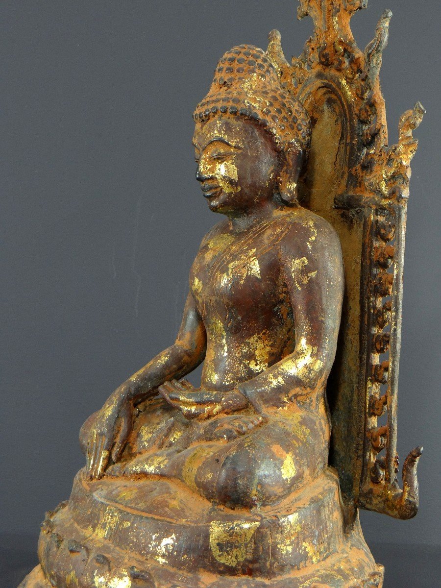 Birmanie, Fin Du XVIIIème Siècle, Début Du XIXème Siècle, Bouddha Mandalay En Bronze.-photo-1
