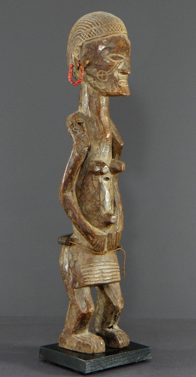 Angola, First Half Of The 20th Century, Hardwood Statue Representing A Female Character.-photo-2