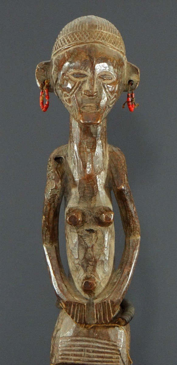 Angola, First Half Of The 20th Century, Hardwood Statue Representing A Female Character.-photo-3