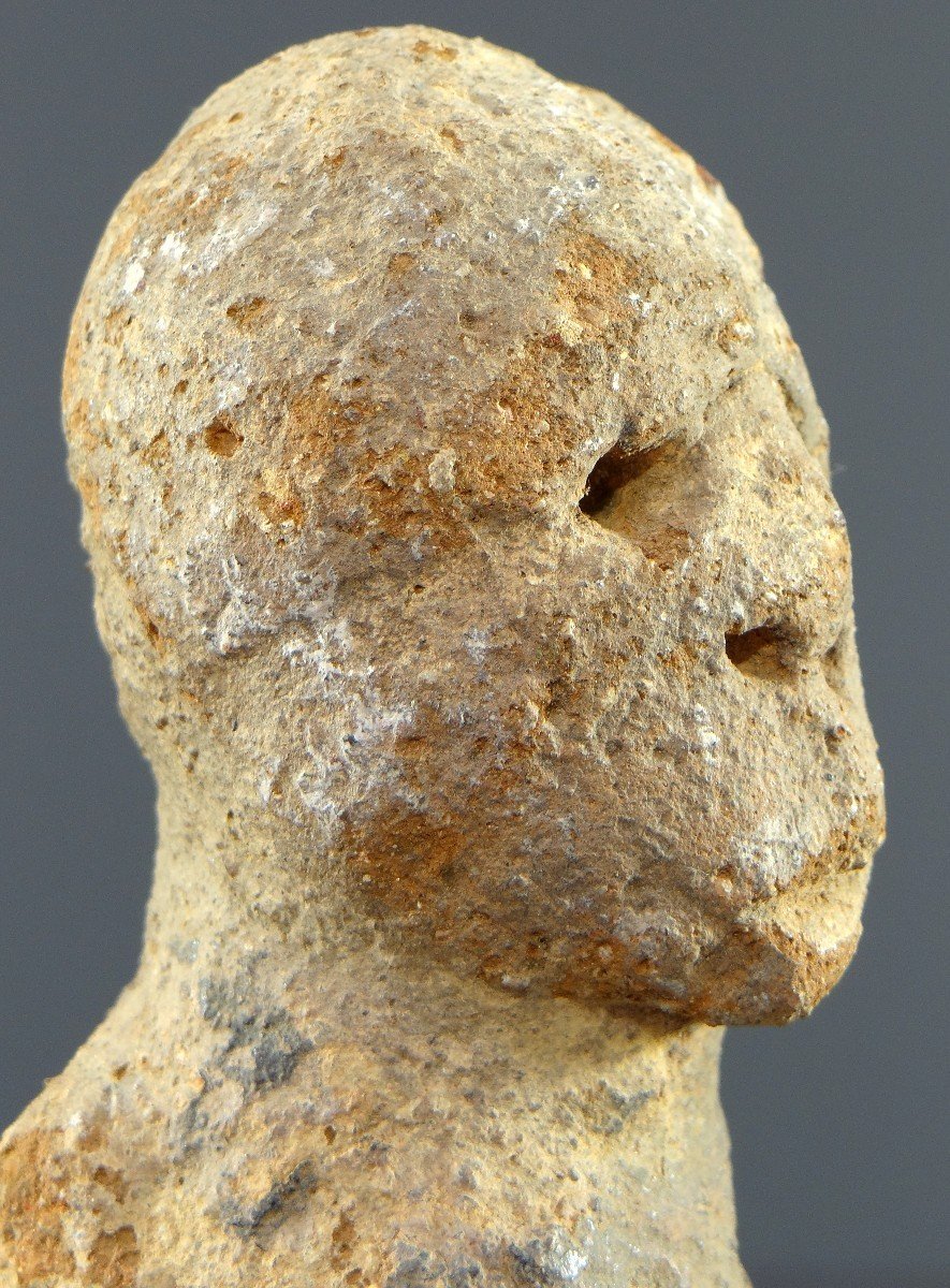 Nigéria, Culture Katsina, XIXème Siècle Ou Antérieur, Très Ancienne Tête En Terre Cuite . -photo-4