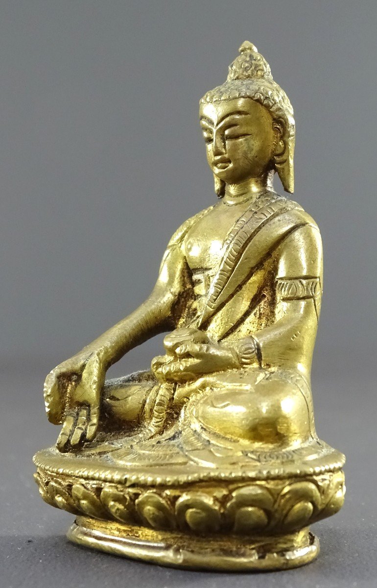China, 1930s/1950s, Miniature Bronze Statue Of Buddha. -photo-3