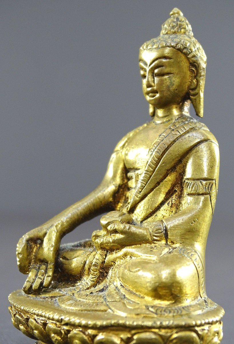 China, 1930s/1950s, Miniature Bronze Statue Of Buddha. -photo-3