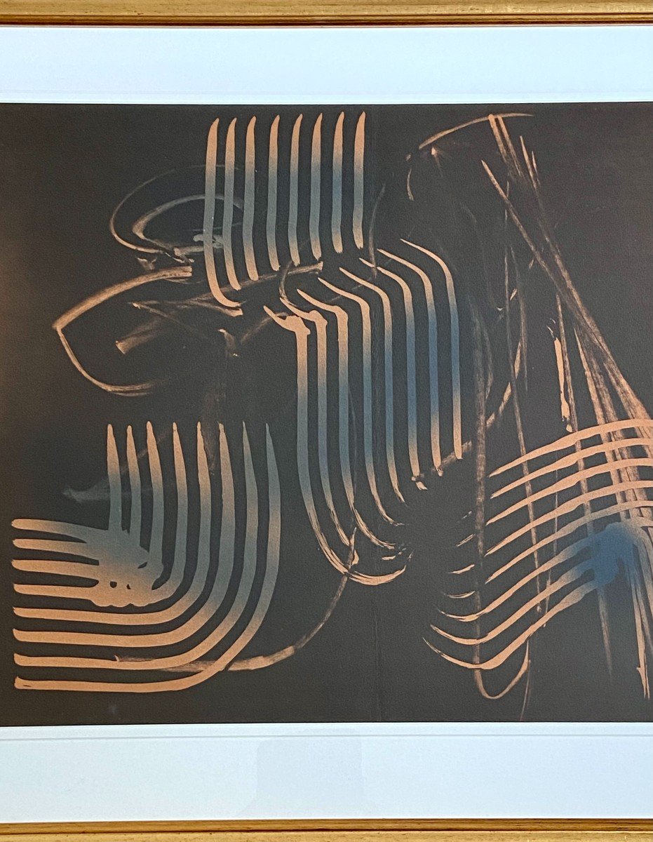  Hans Hartung, Lithographie Titrée « Farandole », Composition Abstraite, N°25/7 Datée 1971.-photo-2