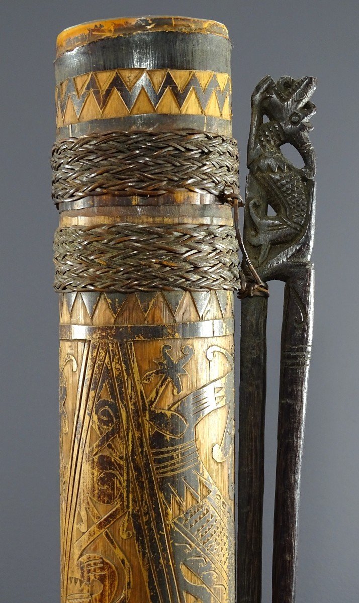 Indonesia, Dayak Ethnicity, Mid-20th Century, Quiver Of Bamboo Blowgun Arrows. -photo-4