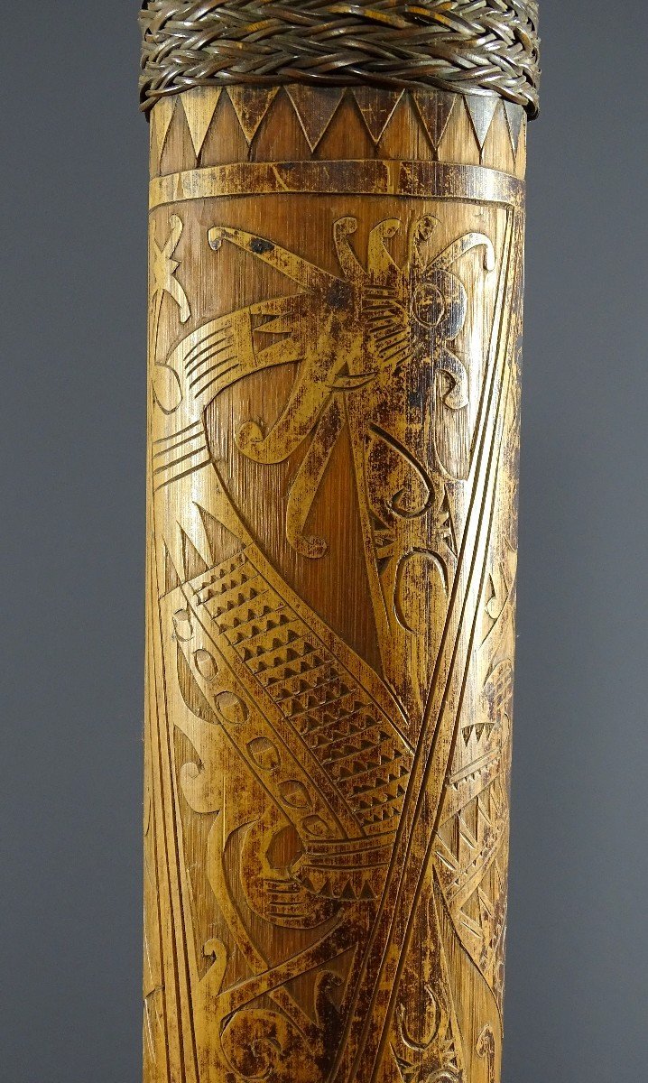 Indonesia, Dayak Ethnicity, Mid-20th Century, Quiver Of Bamboo Blowgun Arrows. -photo-1