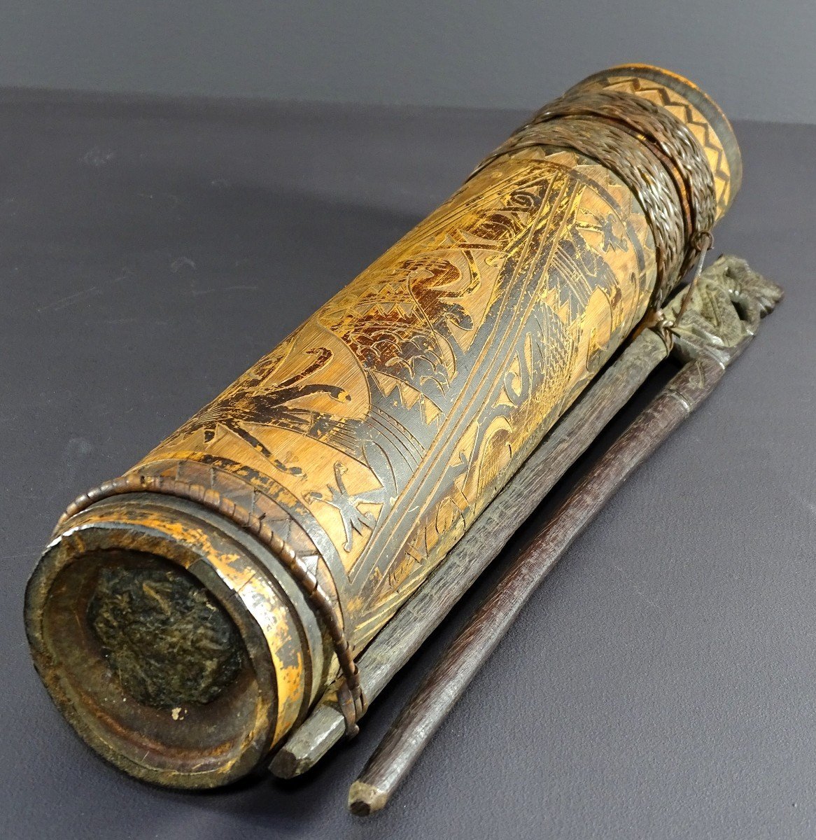 Indonesia, Dayak Ethnicity, Mid-20th Century, Quiver Of Bamboo Blowgun Arrows. -photo-4