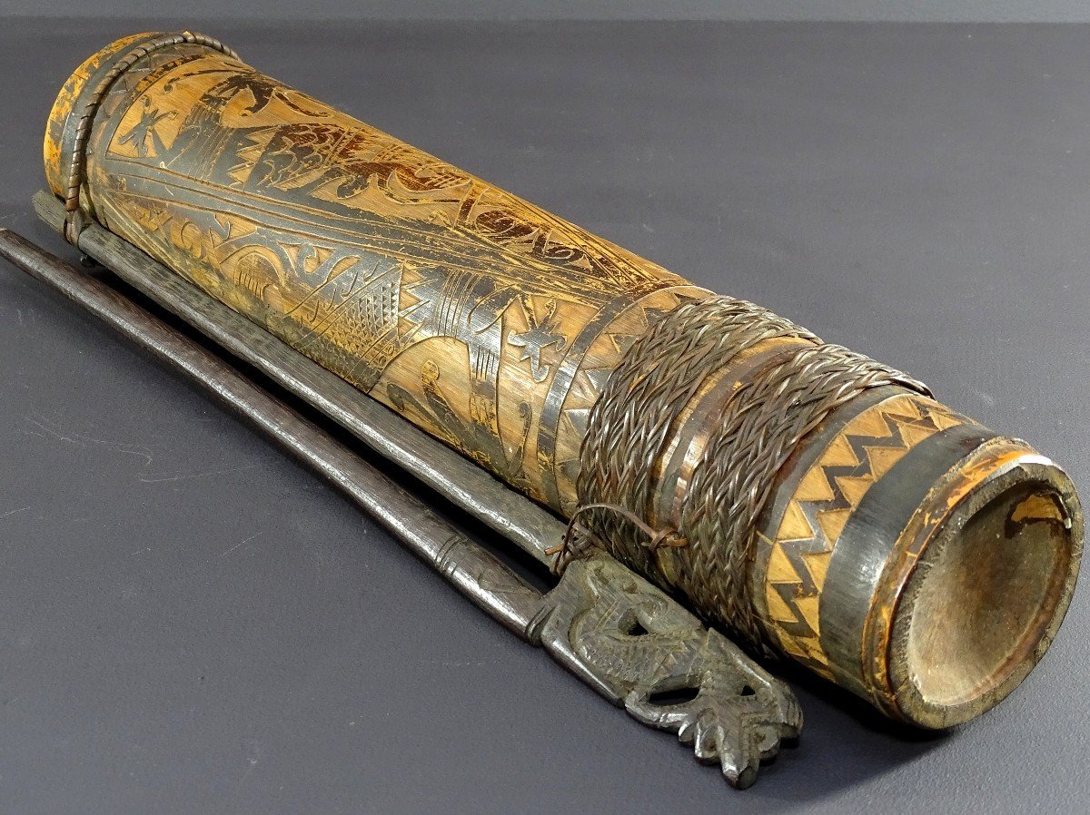 Indonesia, Dayak Ethnicity, Mid-20th Century, Quiver Of Bamboo Blowgun Arrows. -photo-5