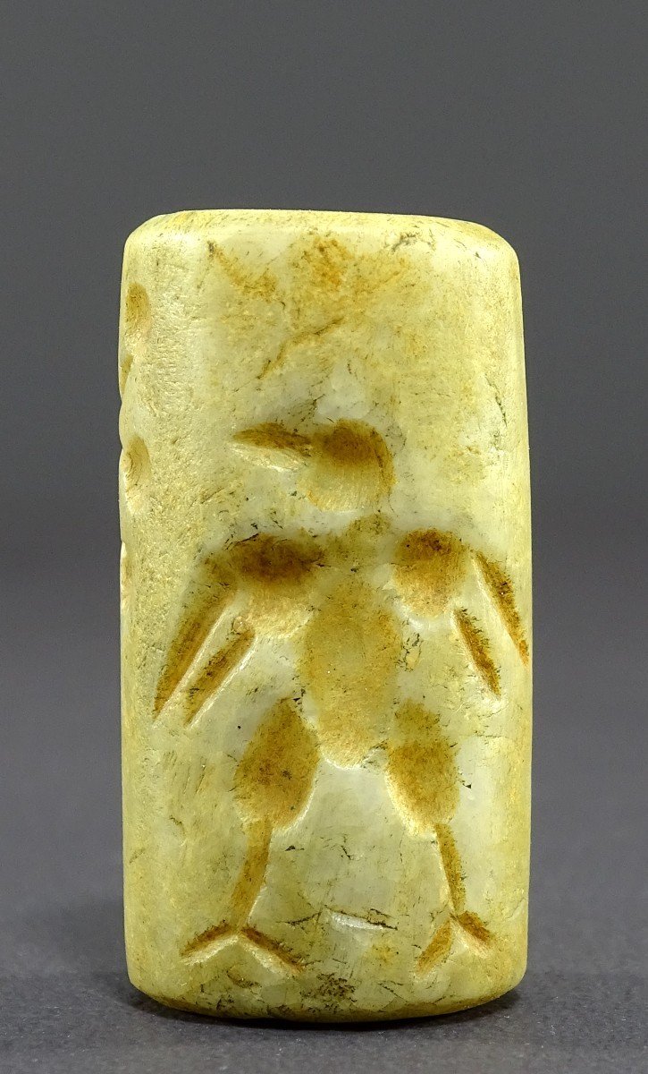 Indus Civilization (-2600 -1900 Bc), Steatite Cylinder Bucket Representing A Man -photo-4