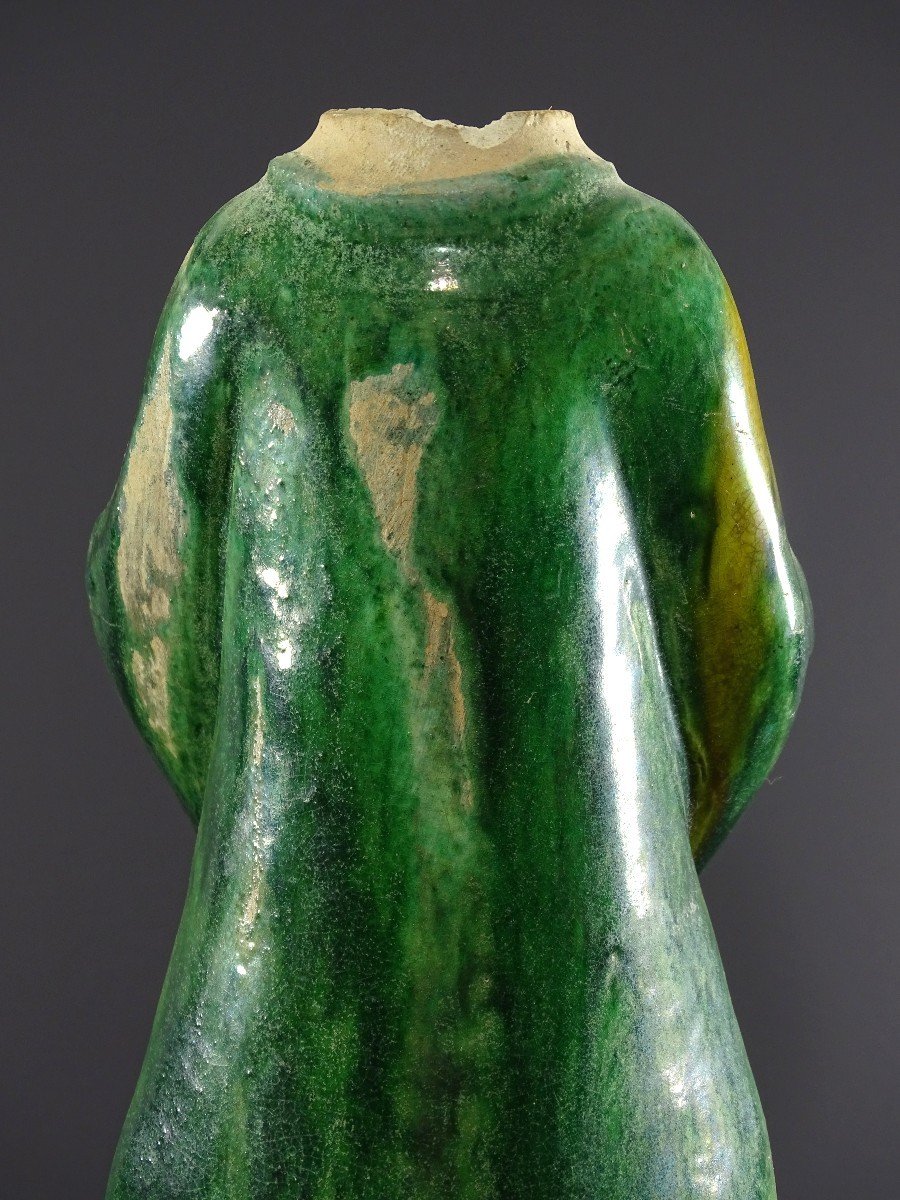 China, 17th Century, Ming Period, Glazed Earthenware Statue Depicting A Dignitary. -photo-7