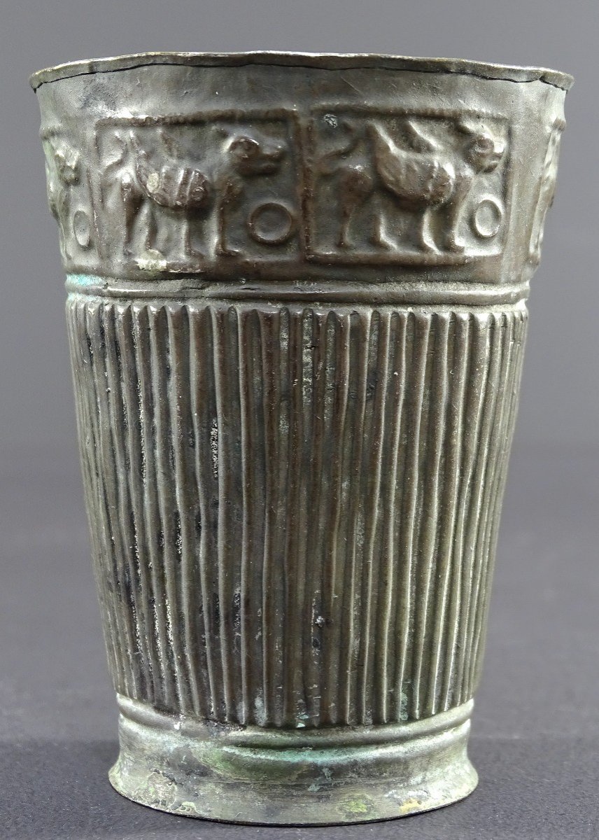 Civilisation De Bactriane, IIIème Siècle Av. Notre ère, Rare Gobelet En Alliage d'Argent. -photo-2