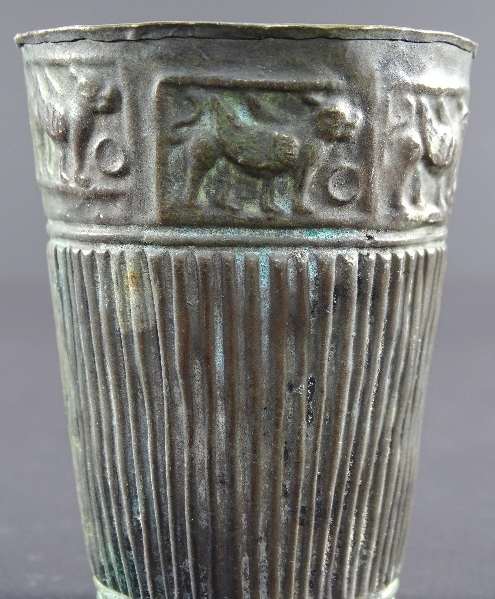 Civilisation De Bactriane, IIIème Siècle Av. Notre ère, Rare Gobelet En Alliage d'Argent. -photo-3