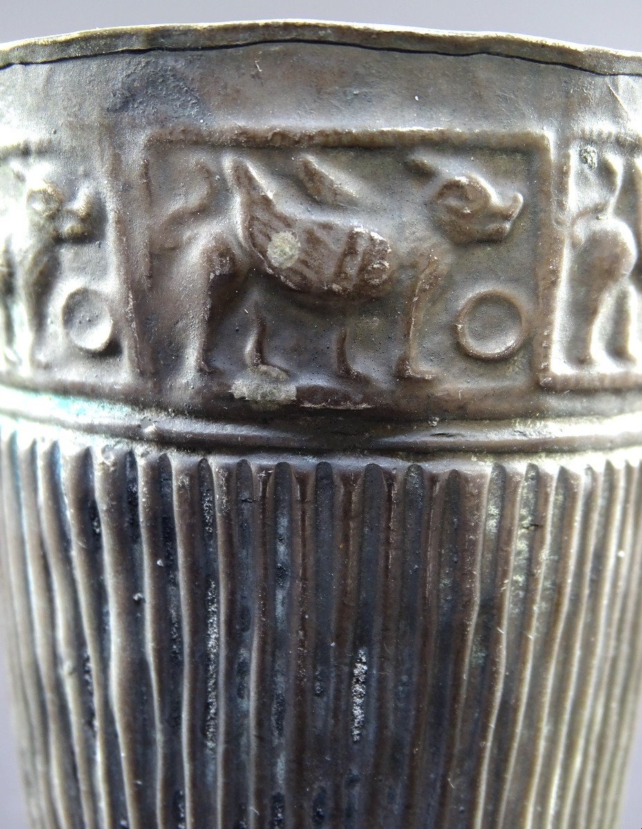 Civilisation De Bactriane, IIIème Siècle Av. Notre ère, Rare Gobelet En Alliage d'Argent. -photo-4