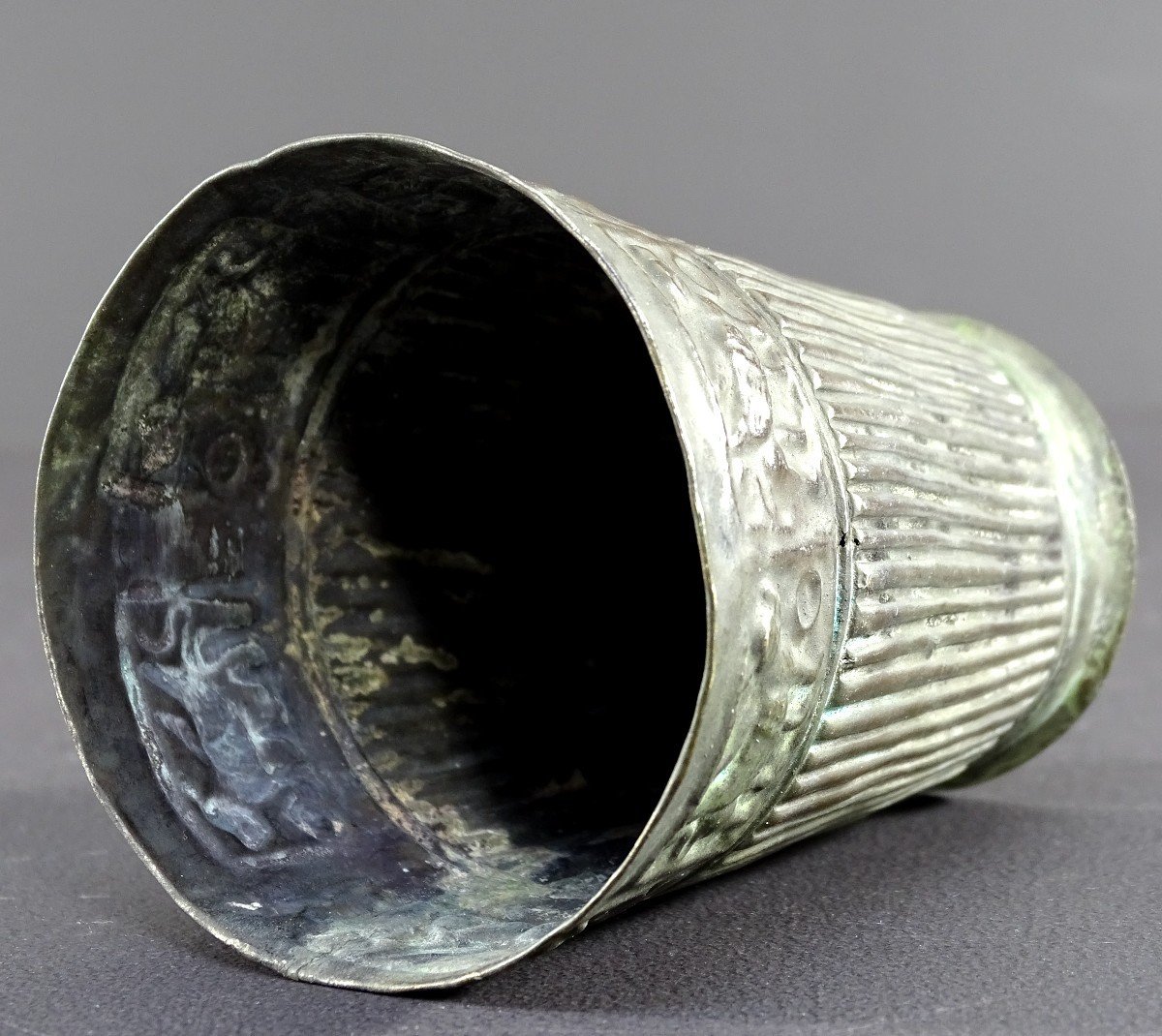 Civilisation De Bactriane, IIIème Siècle Av. Notre ère, Rare Gobelet En Alliage d'Argent. -photo-3