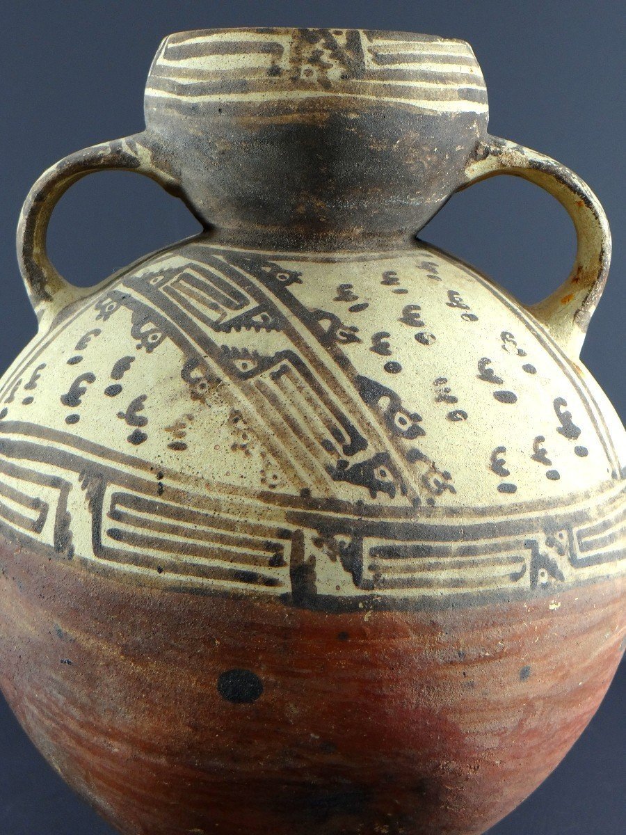 Peru, Chançay Kilns, End Of The 19th Century, Huaco With Double Handle And Pot-bellied Belly.-photo-2