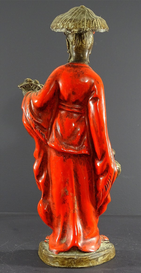 Chine, Milieu Du XXème Siècle, Statue En Céramique d'Une Jeune Femme Porteuse De Vivres. -photo-4