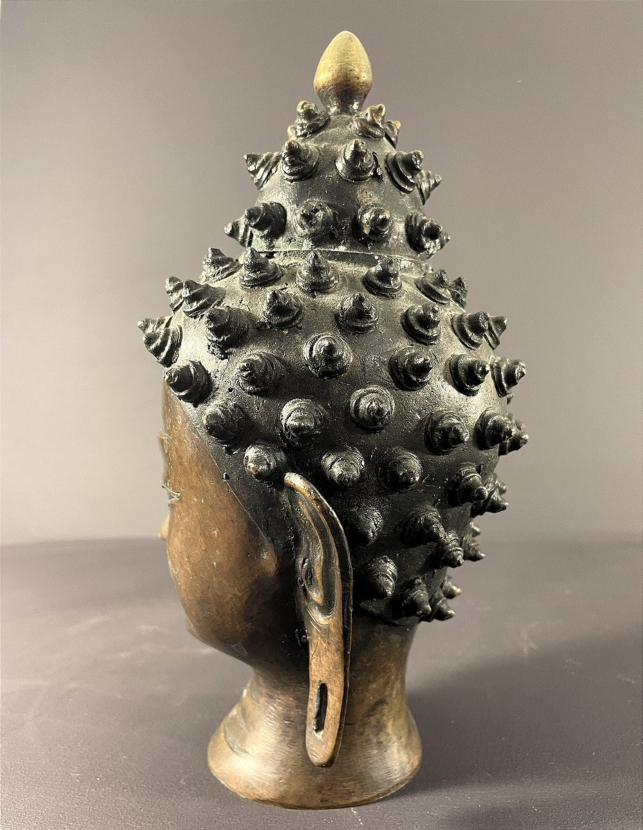 Tibet, 1930s/1950s, Bronze Sculpture Of Buddha.-photo-1