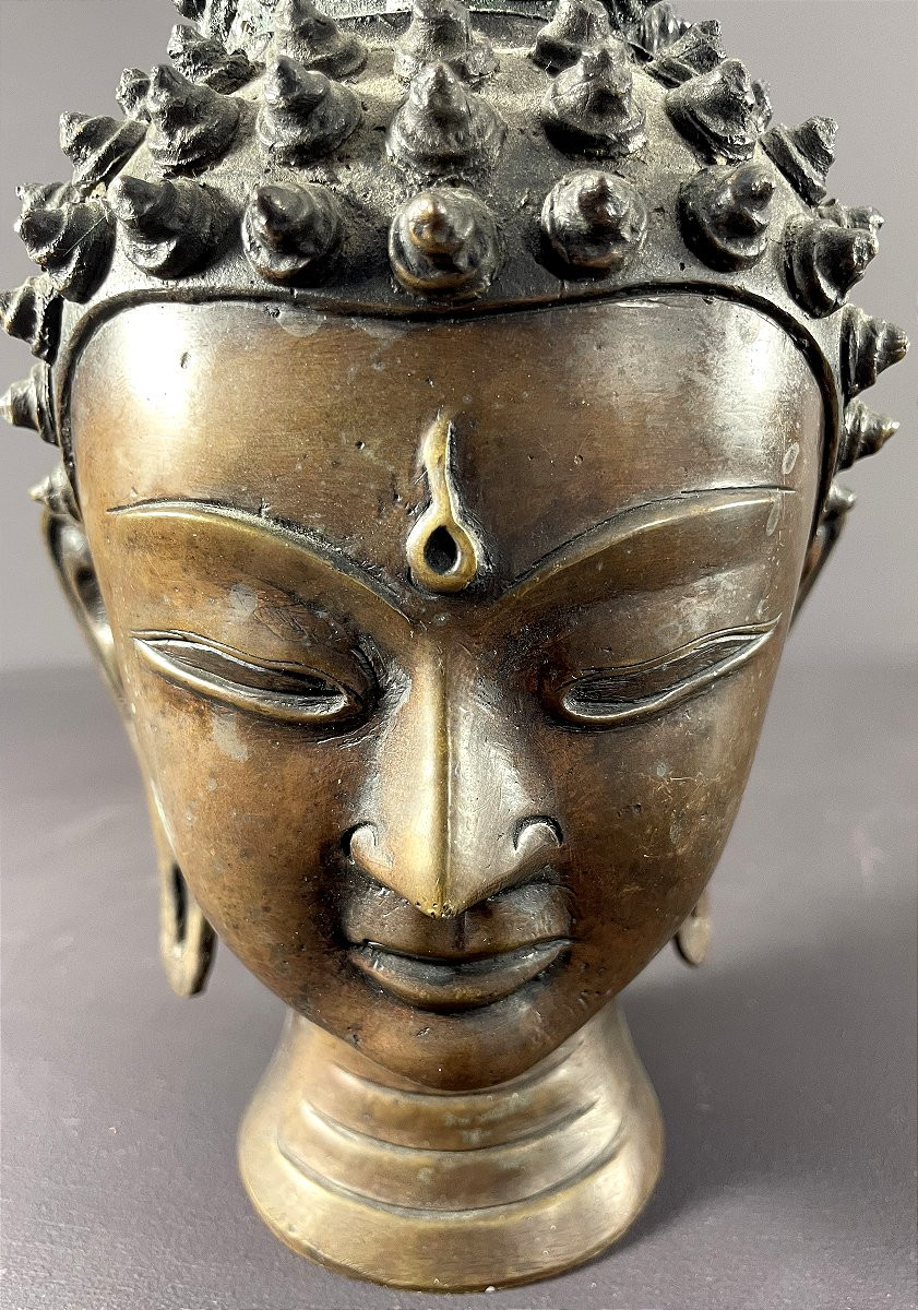Tibet, 1930s/1950s, Bronze Sculpture Of Buddha.-photo-5