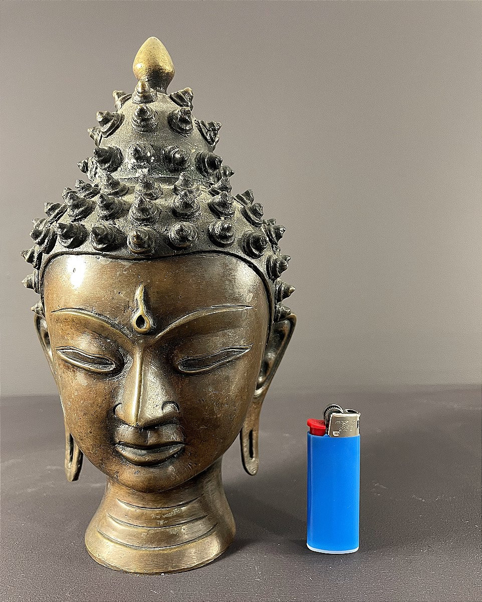 Tibet, 1930s/1950s, Bronze Sculpture Of Buddha.-photo-8