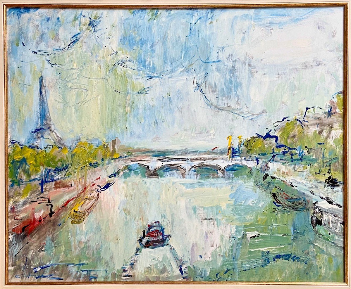 Mario Bonamici (1912-2002), Tableau Pont Alexandre III Paris Années 1970.-photo-1