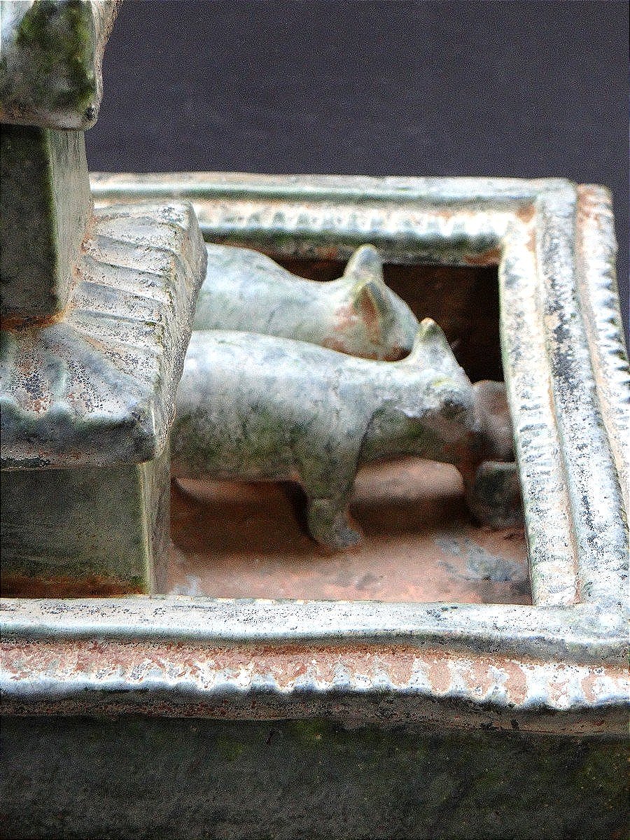 China, Early 20th Century, Glazed Earth Farmhouse In The Spirit Of The Han Dynasty.-photo-1