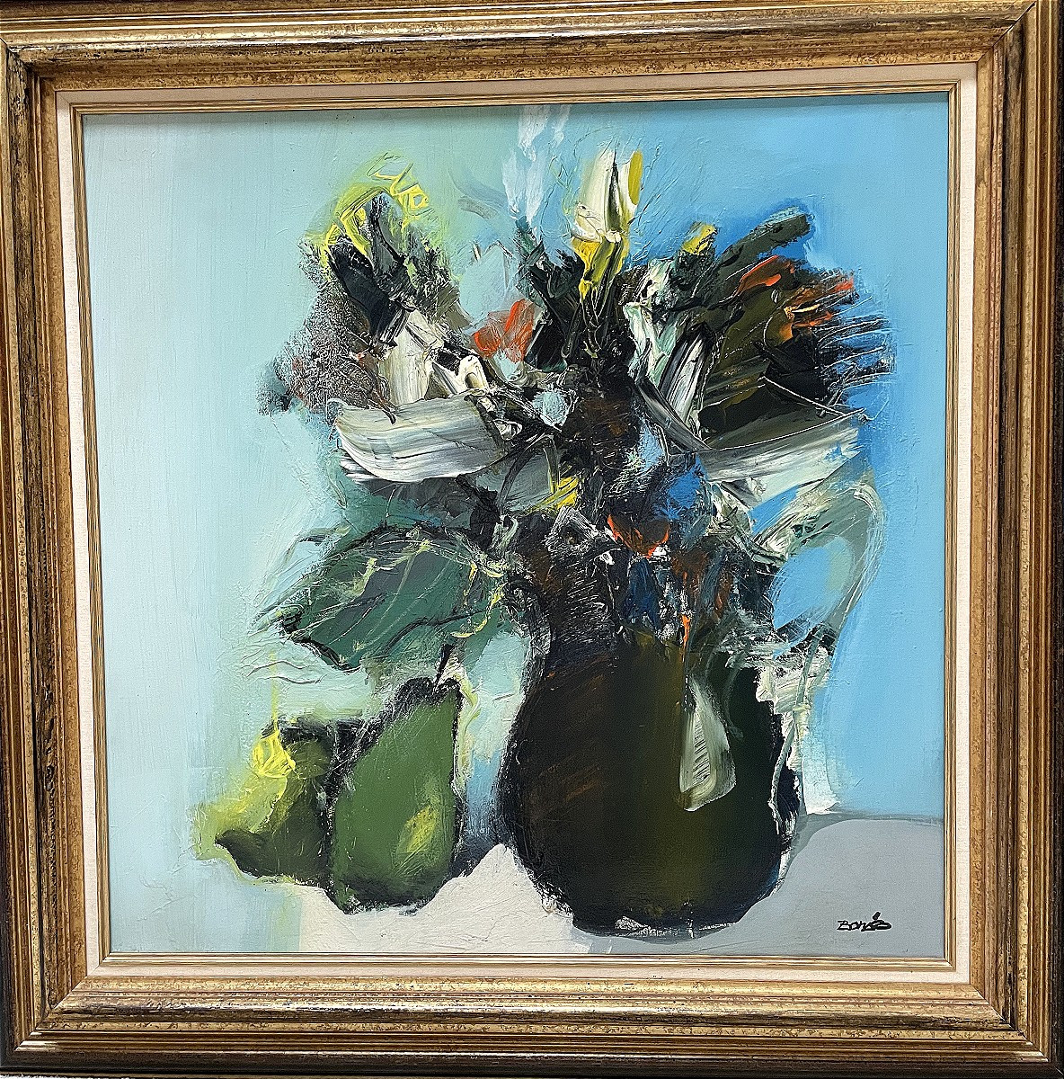 Jordi Bonas (1937-2017), Painting "autumn Bouquet" Dating From The 1970s.-photo-2