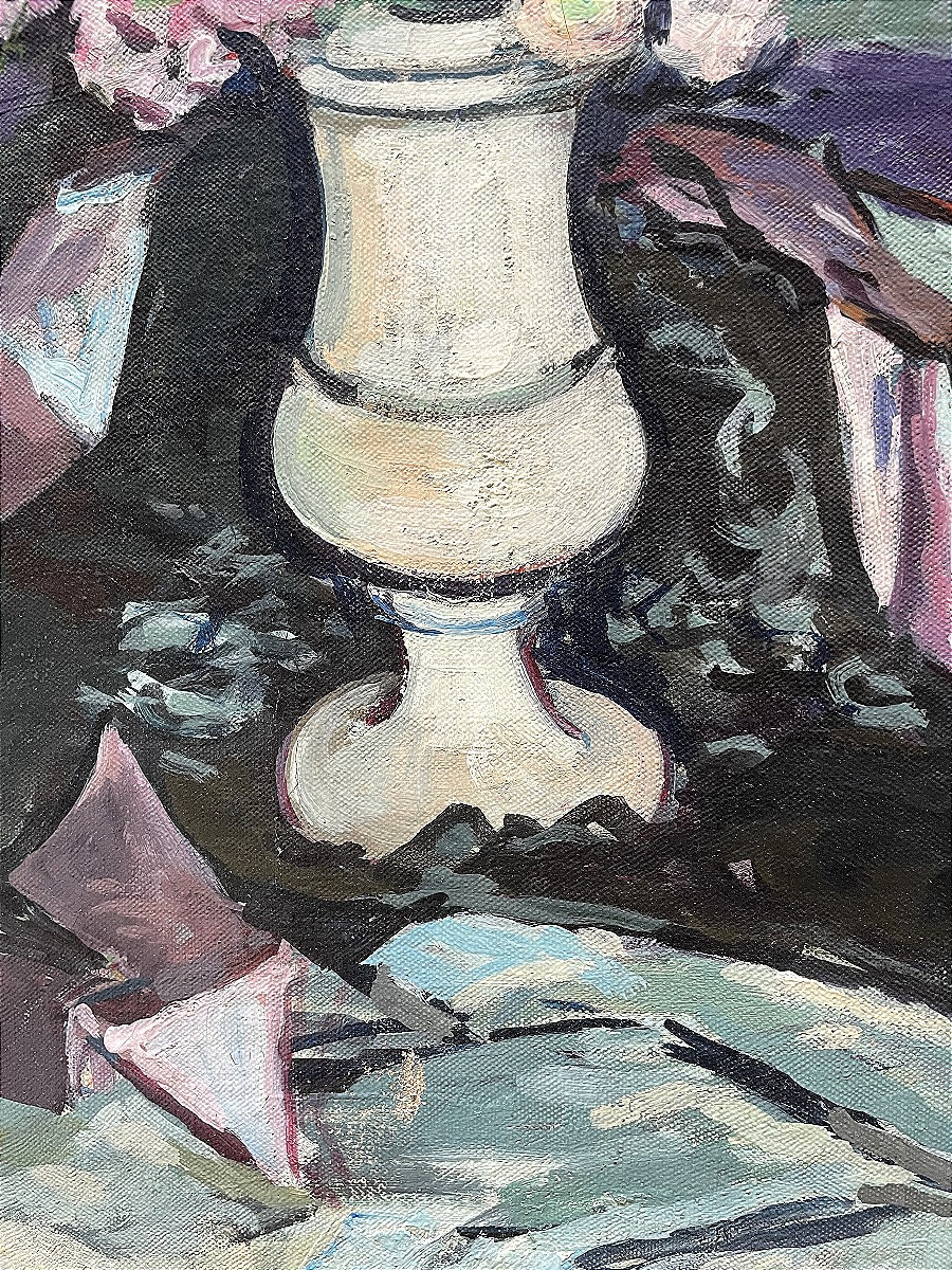 Arthur Fages (1902-1984), Oil On Canvas From The 1970s “bouquet Of Flowers”.-photo-2