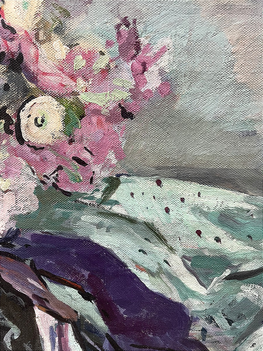 Arthur Fages (1902-1984), Oil On Canvas From The 1970s “bouquet Of Flowers”.-photo-5