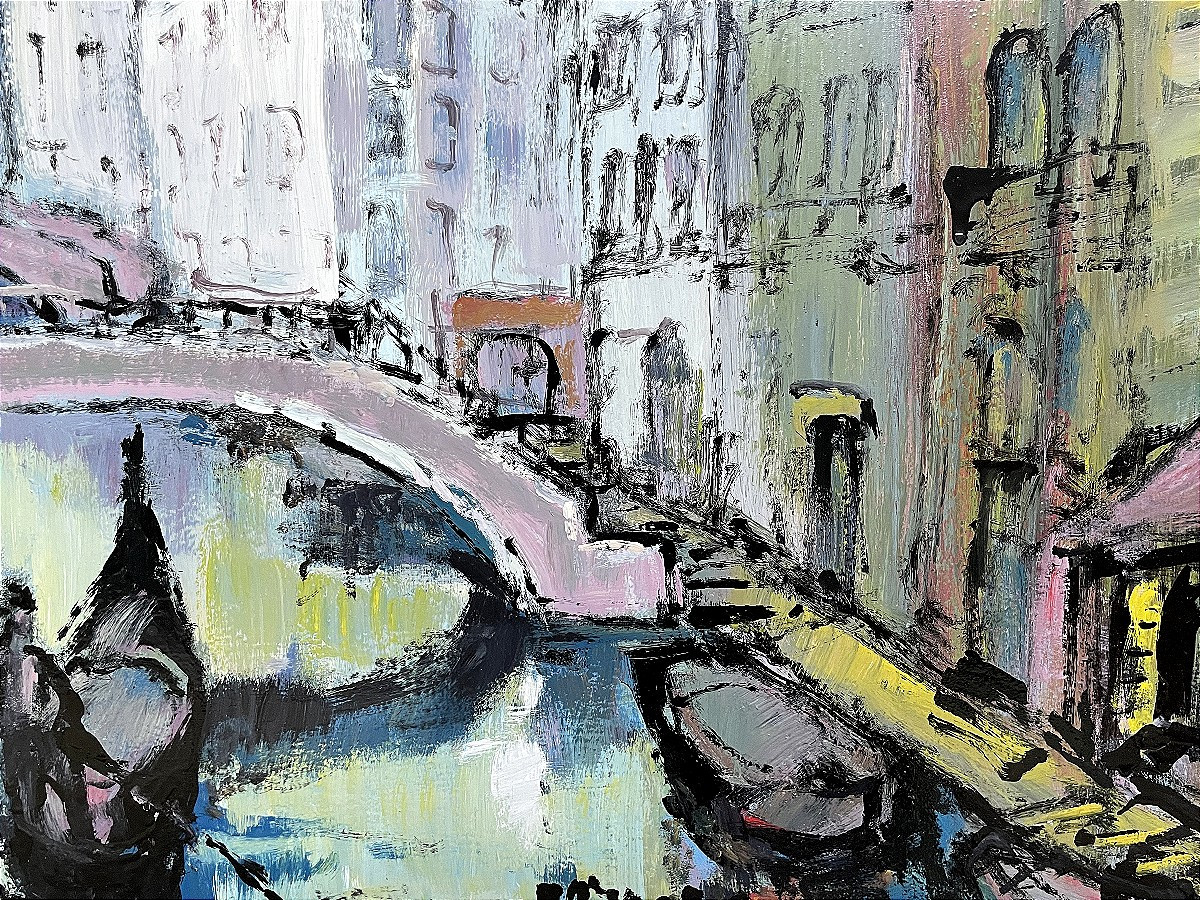 Mario Bonamici (1912-2002), Painting "venice", 1970s.-photo-2