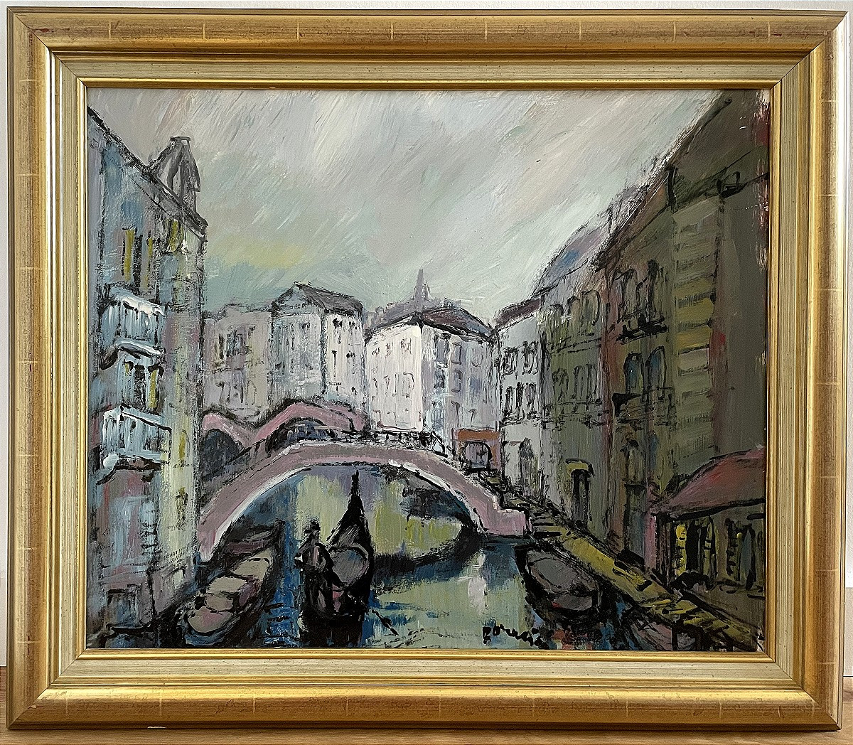 Mario Bonamici (1912-2002), Painting "venice", 1970s.-photo-3