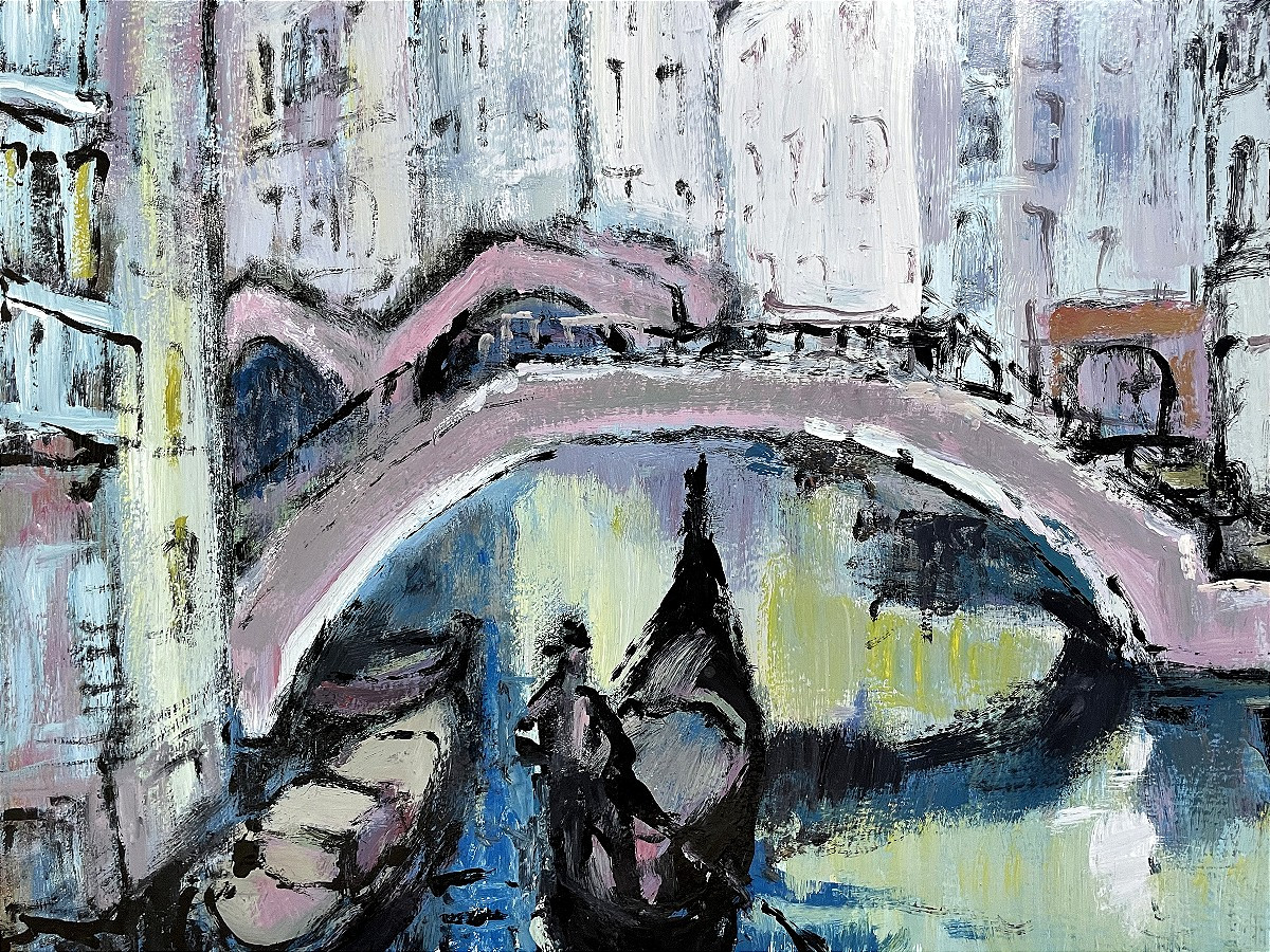 Mario Bonamici (1912-2002), Painting "venice", 1970s.-photo-3