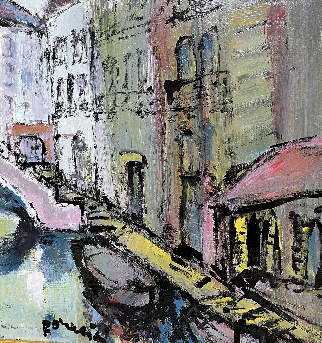 Mario Bonamici (1912-2002), Painting "venice", 1970s.-photo-6