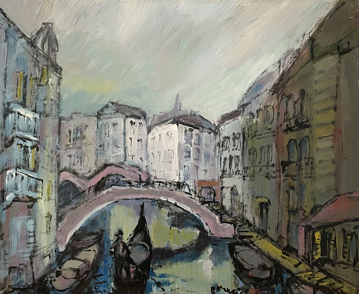 Mario Bonamici (1912-2002), Painting "venice", 1970s.
