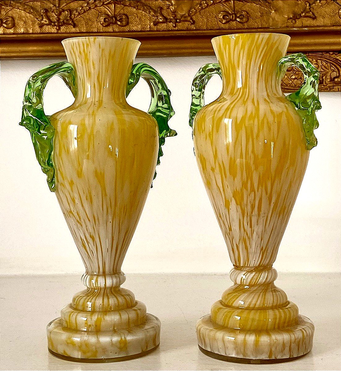 France, Années 1920/1940, Dans l'Esprit De Clichy, Paire De Vases En Verre Soufflé.-photo-2