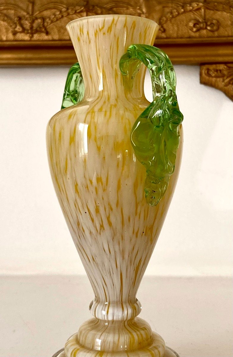 France, Années 1920/1940, Dans l'Esprit De Clichy, Paire De Vases En Verre Soufflé.-photo-2