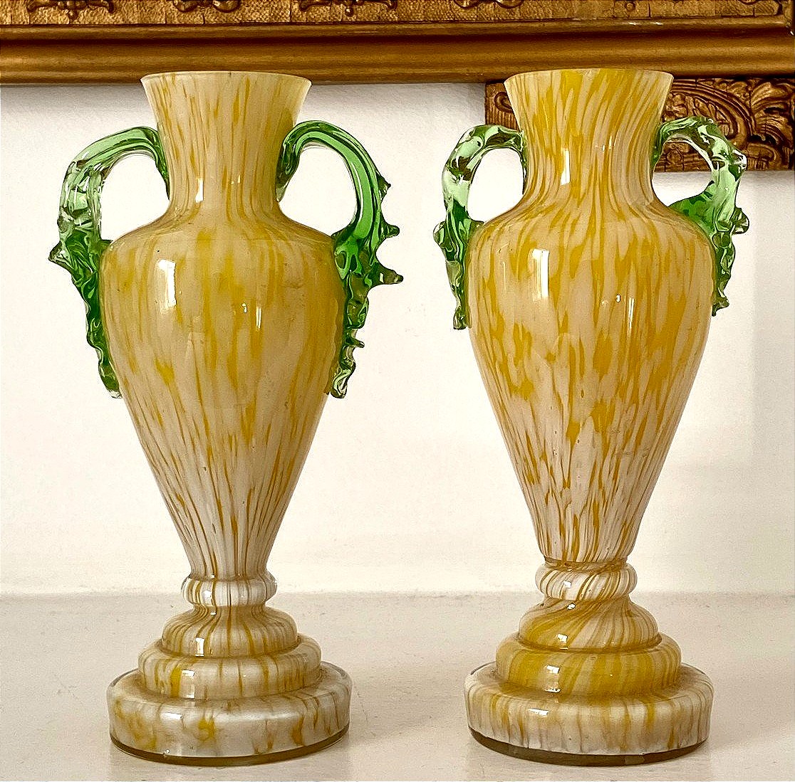 France, Années 1920/1940, Dans l'Esprit De Clichy, Paire De Vases En Verre Soufflé.-photo-3
